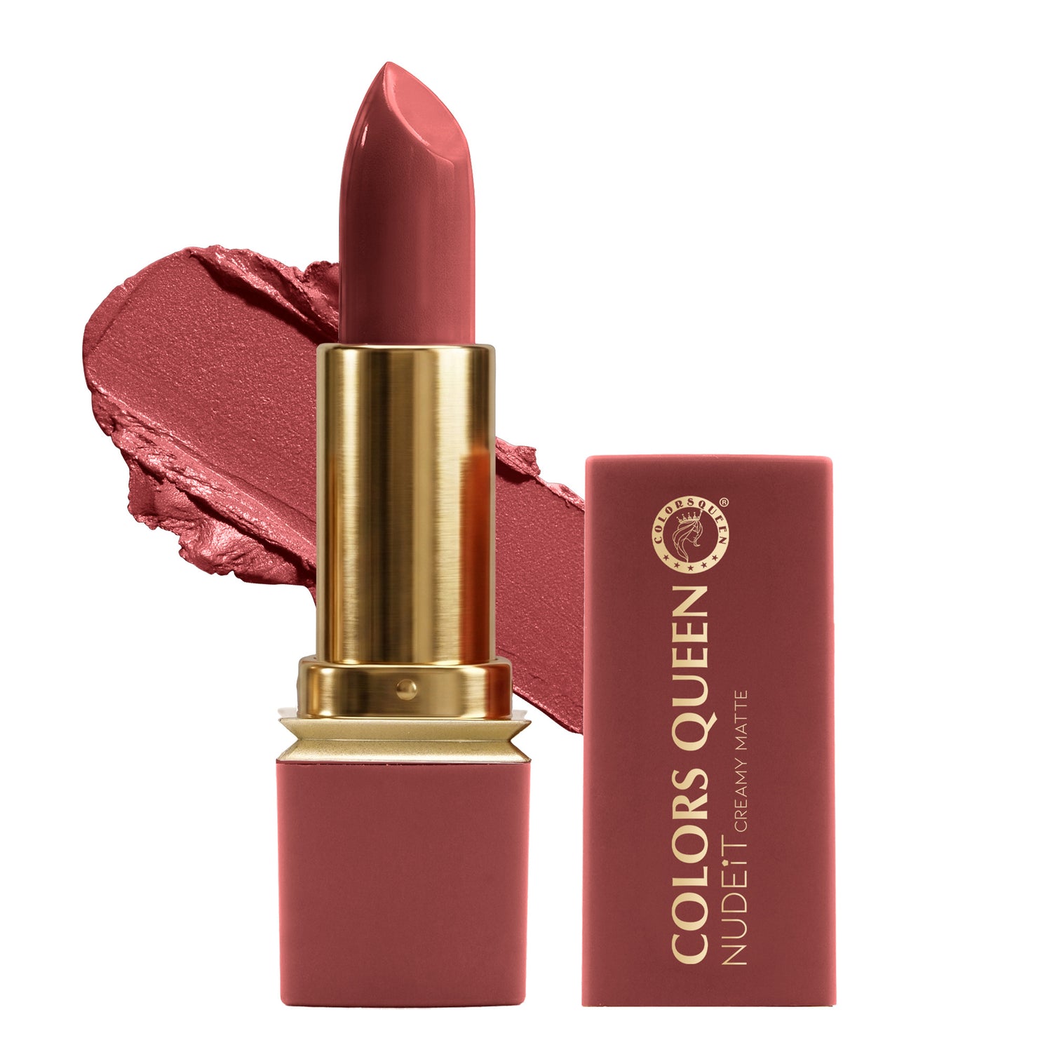 Colors Queen Nudeit Creamy Matte Lipstick – 12 Nude Shades, Waterproof &amp; Long-Lasting
