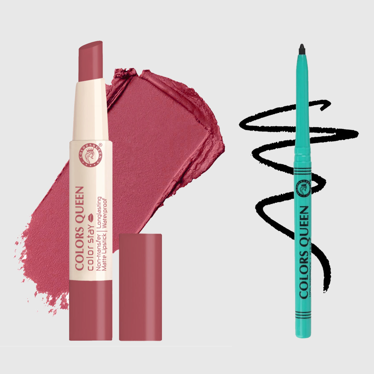 Color Stay Non-Transfer Lipstick and Bold Eyes Auto Kajal Combo