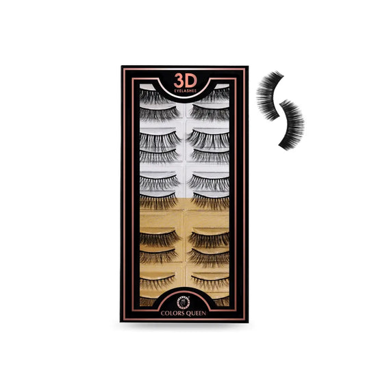 Colors Queen 3D Eyelashes - Pack Of 10