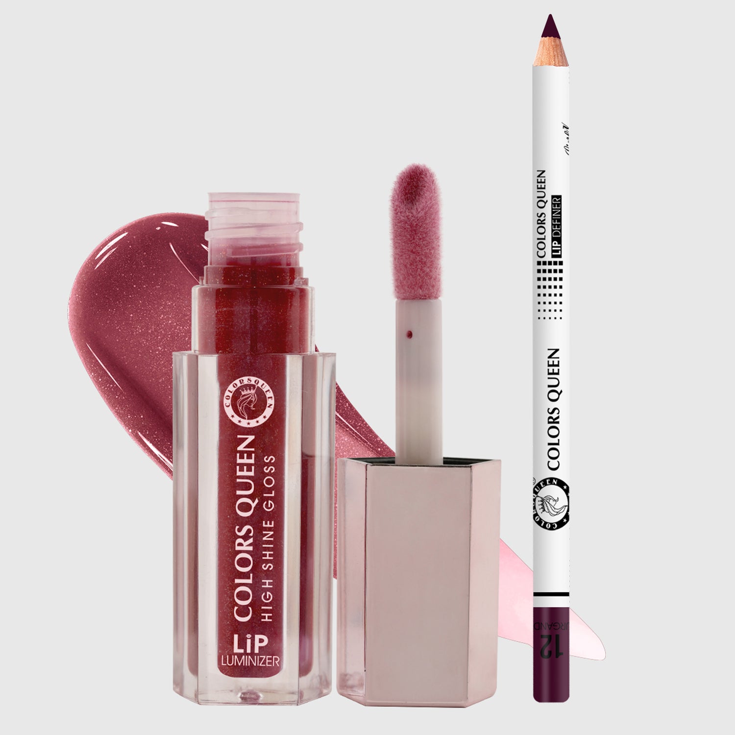 Colors Queen Lip Luminizer Gloss &amp; Lip Liner Combo Pack Of 2 Highly Pigmented