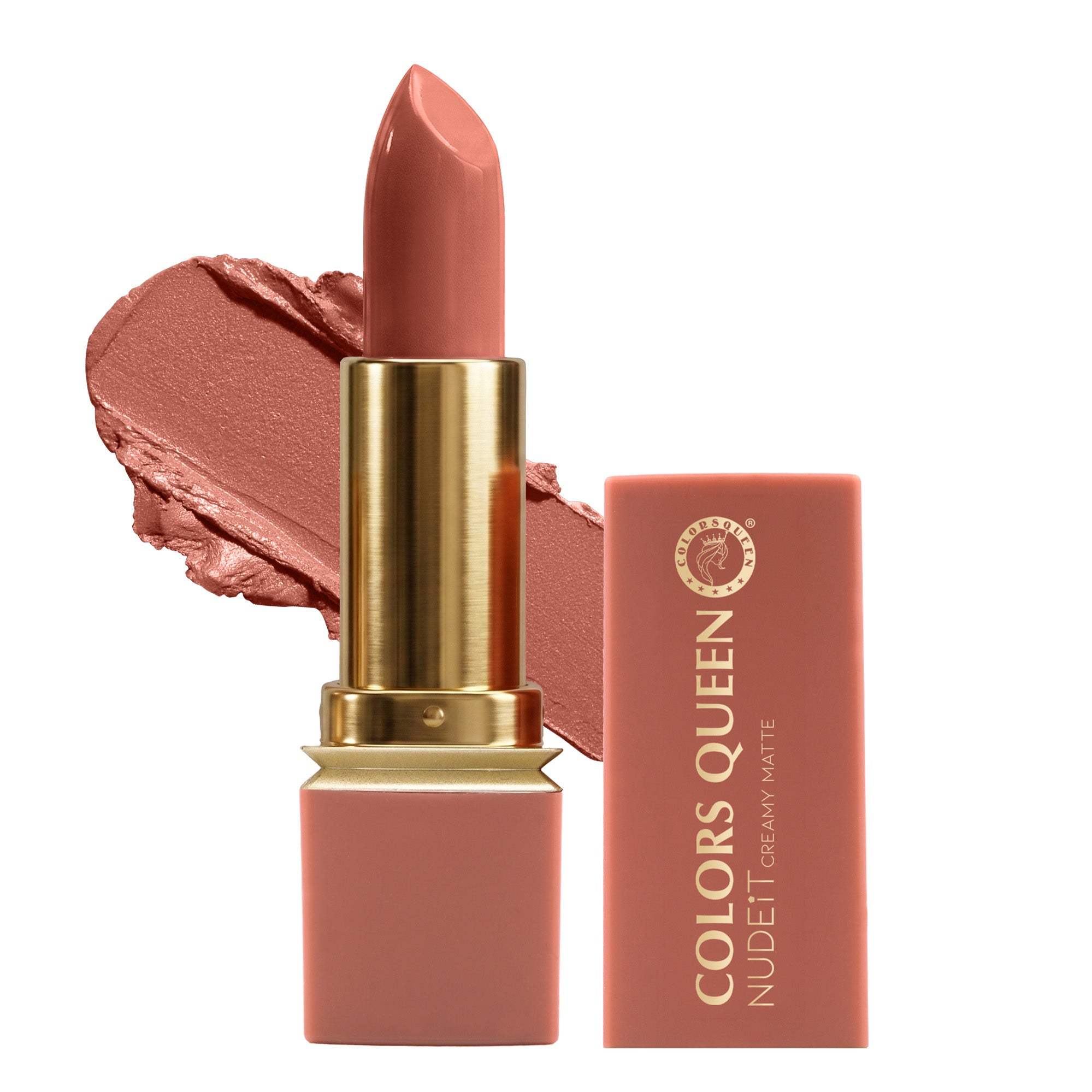 Colors Queen Nudeit Creamy Matte Lipstick – 12 Nude Shades, Waterproof &amp; Long-Lasting