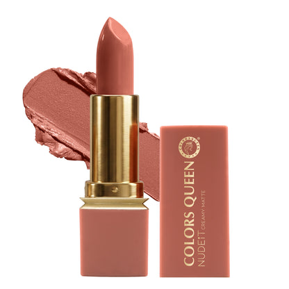 Colors Queen Nudeit Creamy Matte Lipstick – 12 Nude Shades, Waterproof &amp; Long-Lasting