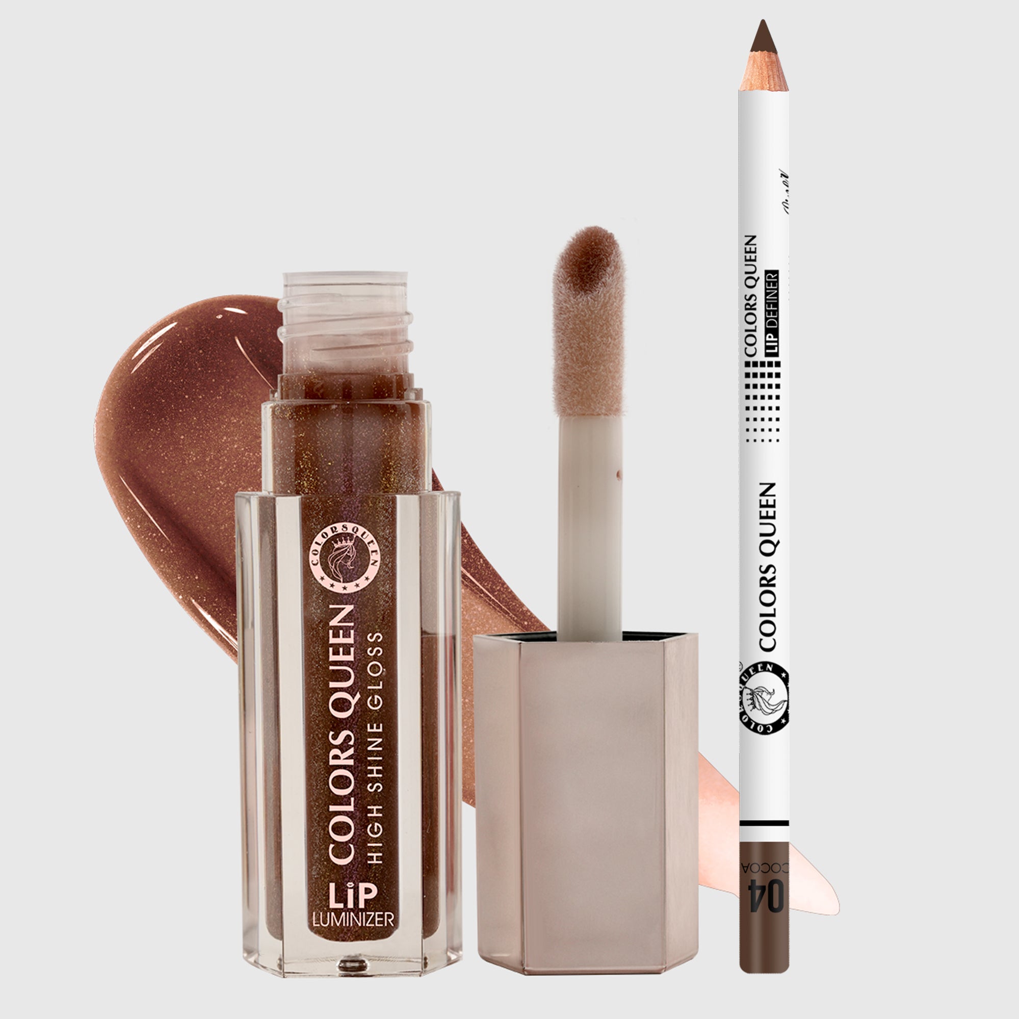 Colors Queen Lip Luminizer Gloss &amp; Lip Liner Combo Pack Of 2 Highly Pigmented
