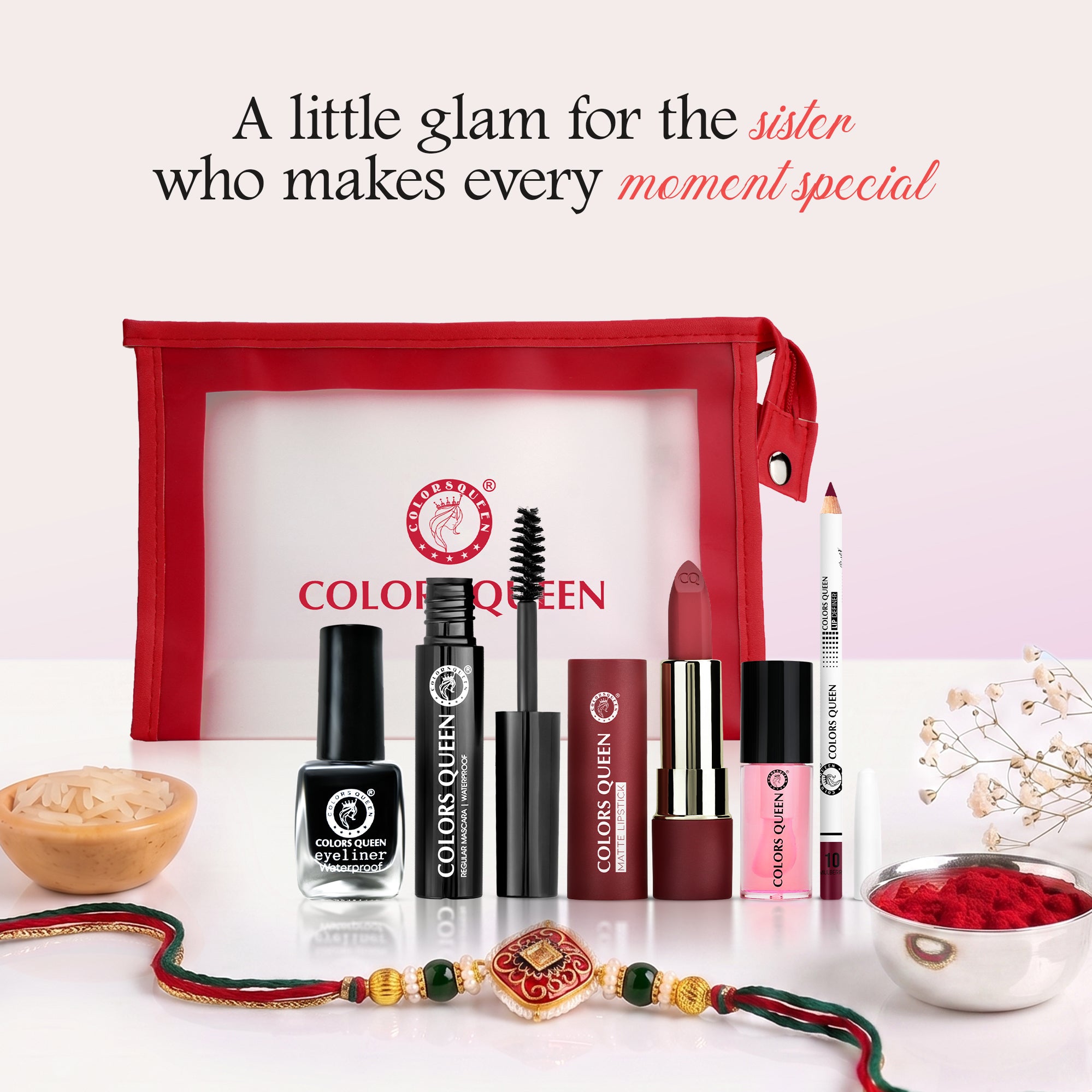Colors Queen Rakhi Combo Kit - The Best Rakhi Gift for Sister