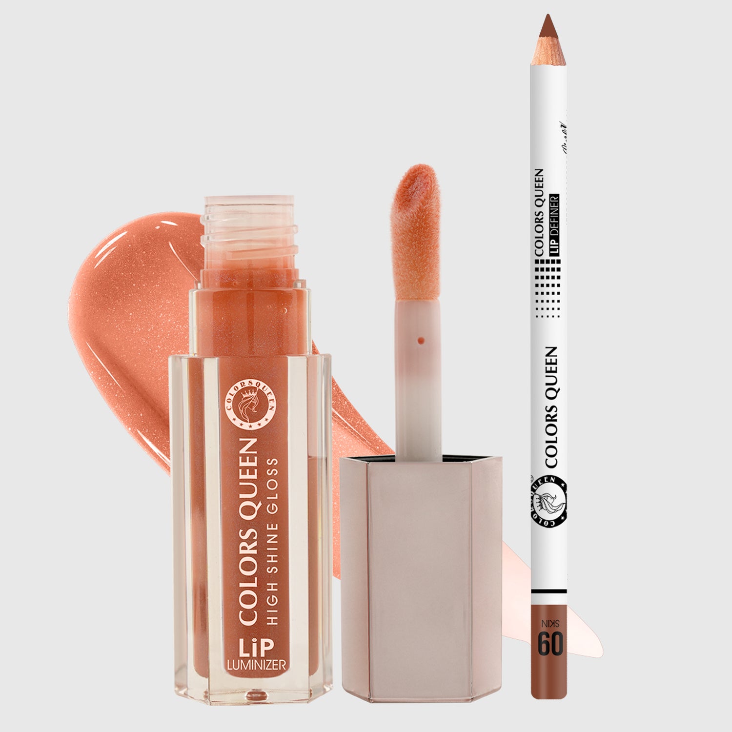 Colors Queen Lip Luminizer Gloss &amp; Lip Liner Combo Pack Of 2 Highly Pigmented