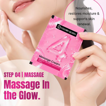 Colors Queen Korean Glass Skin Facial Kit Enriched with Glutathione, Rice Water Extract, and Hyaluronic Acid