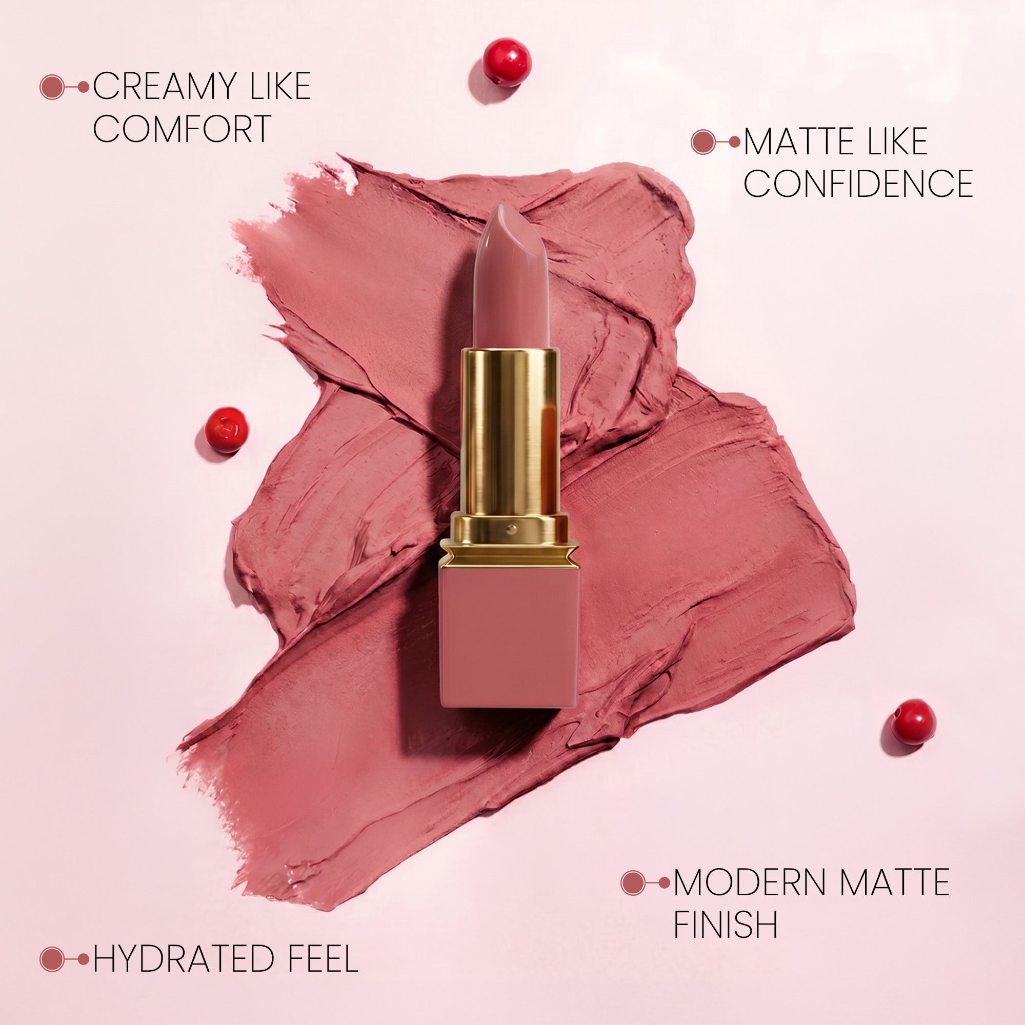 Colors Queen Nudeit Creamy Matte Lipstick – 12 Nude Shades, Waterproof &amp; Long-Lasting