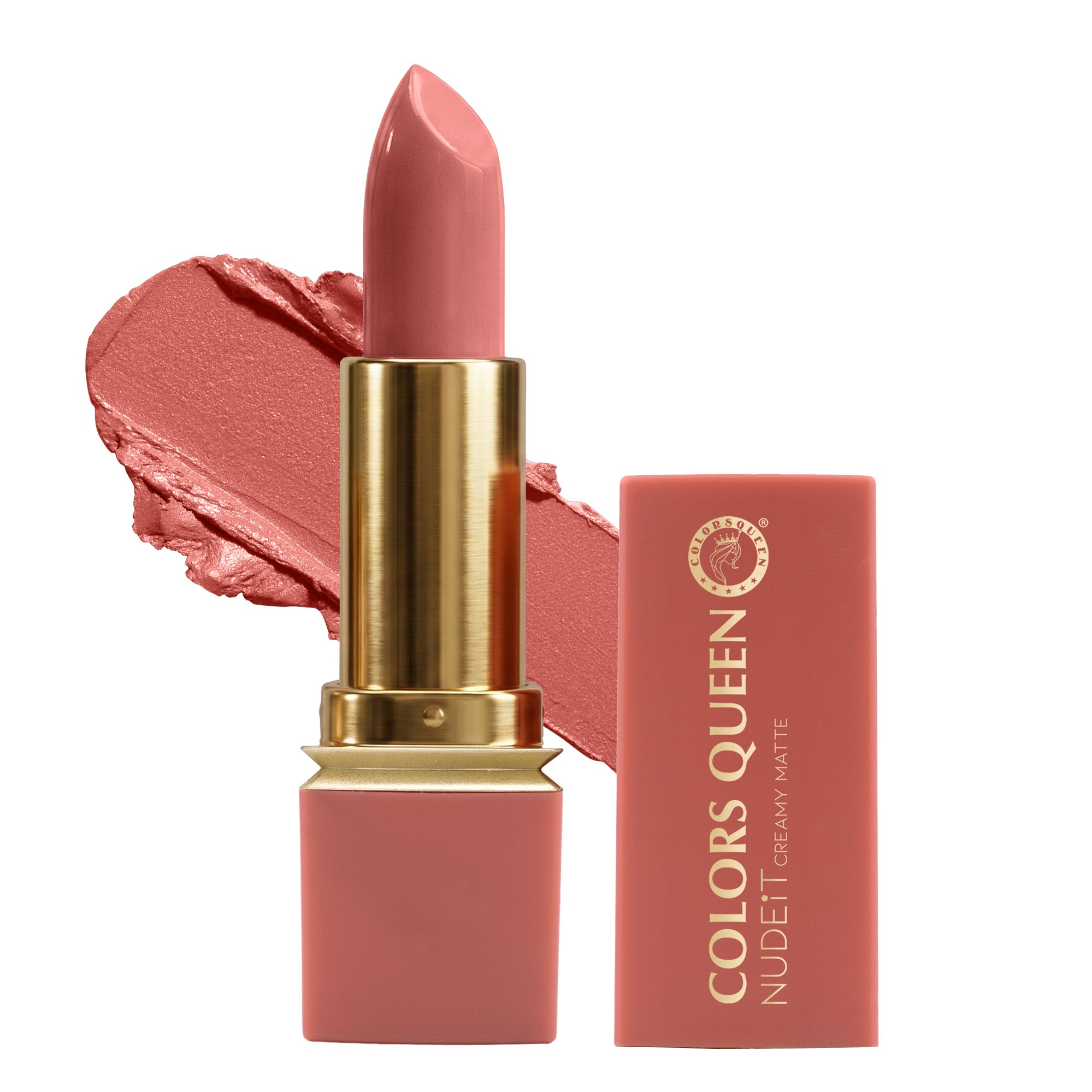Colors Queen Nudeit Creamy Matte Lipstick – 12 Nude Shades, Waterproof &amp; Long-Lasting