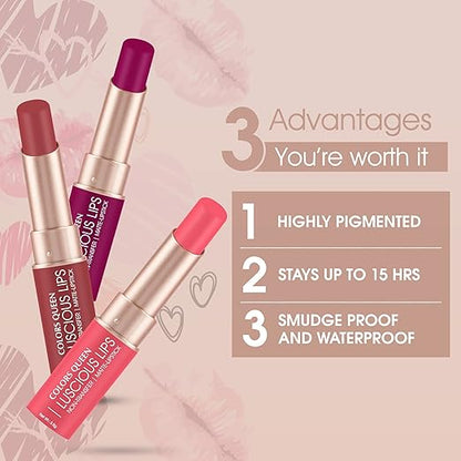 Luscious Lips Non-Transfer Lipstick – 25 Matte Shades
