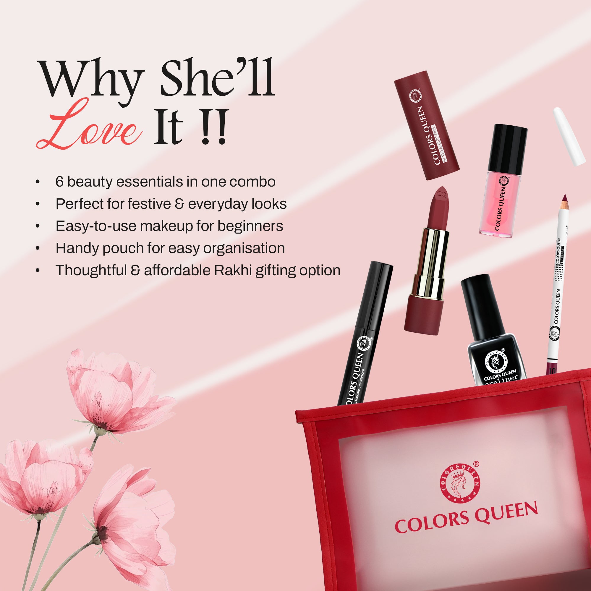 Colors Queen Rakhi Combo Kit - The Best Rakhi Gift for Sister