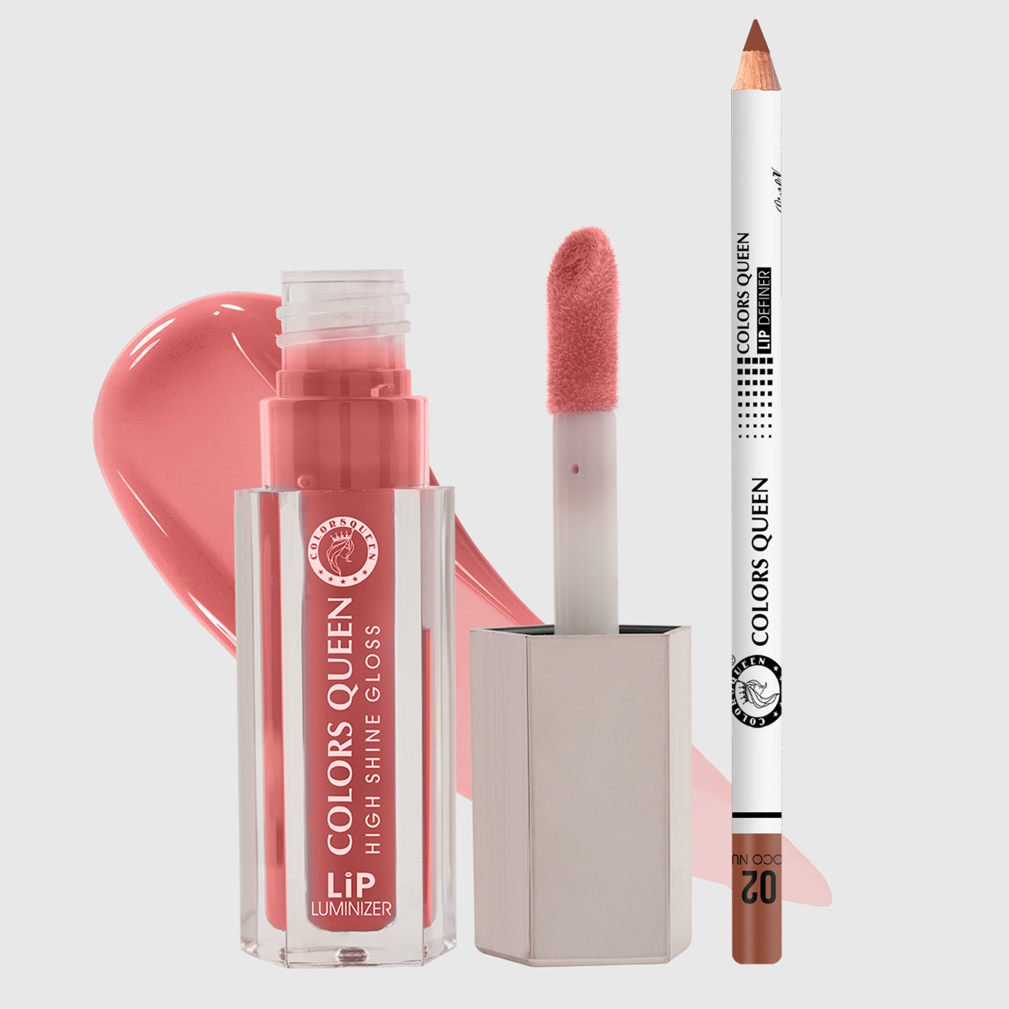 Colors Queen Lip Luminizer Gloss &amp; Lip Liner Combo Pack Of 2 Highly Pigmented