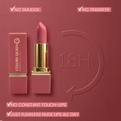 Colors Queen Nudeit Creamy Matte Lipstick – 12 Nude Shades, Waterproof &amp; Long-Lasting