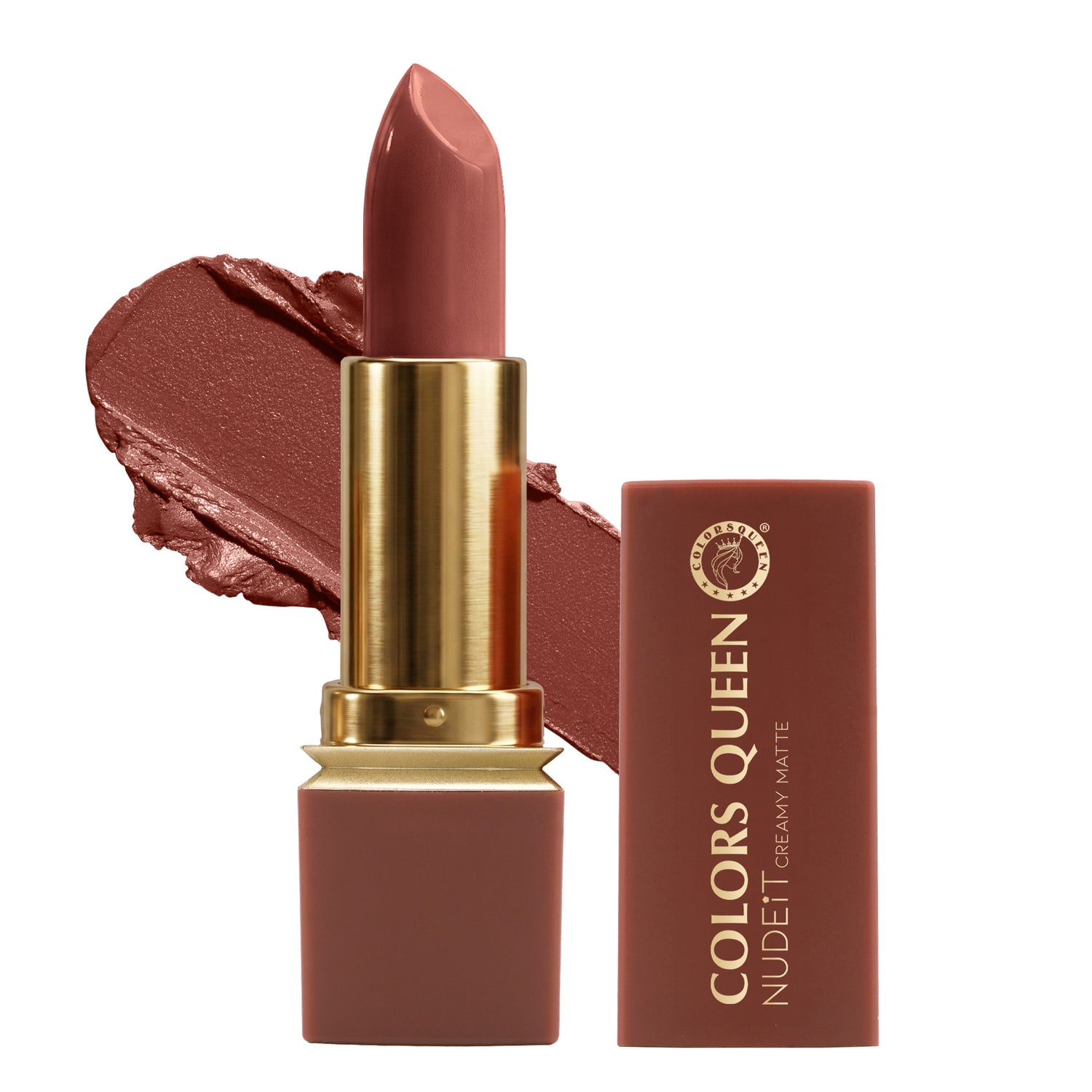 Colors Queen Nudeit Creamy Matte Lipstick – 12 Nude Shades, Waterproof &amp; Long-Lasting