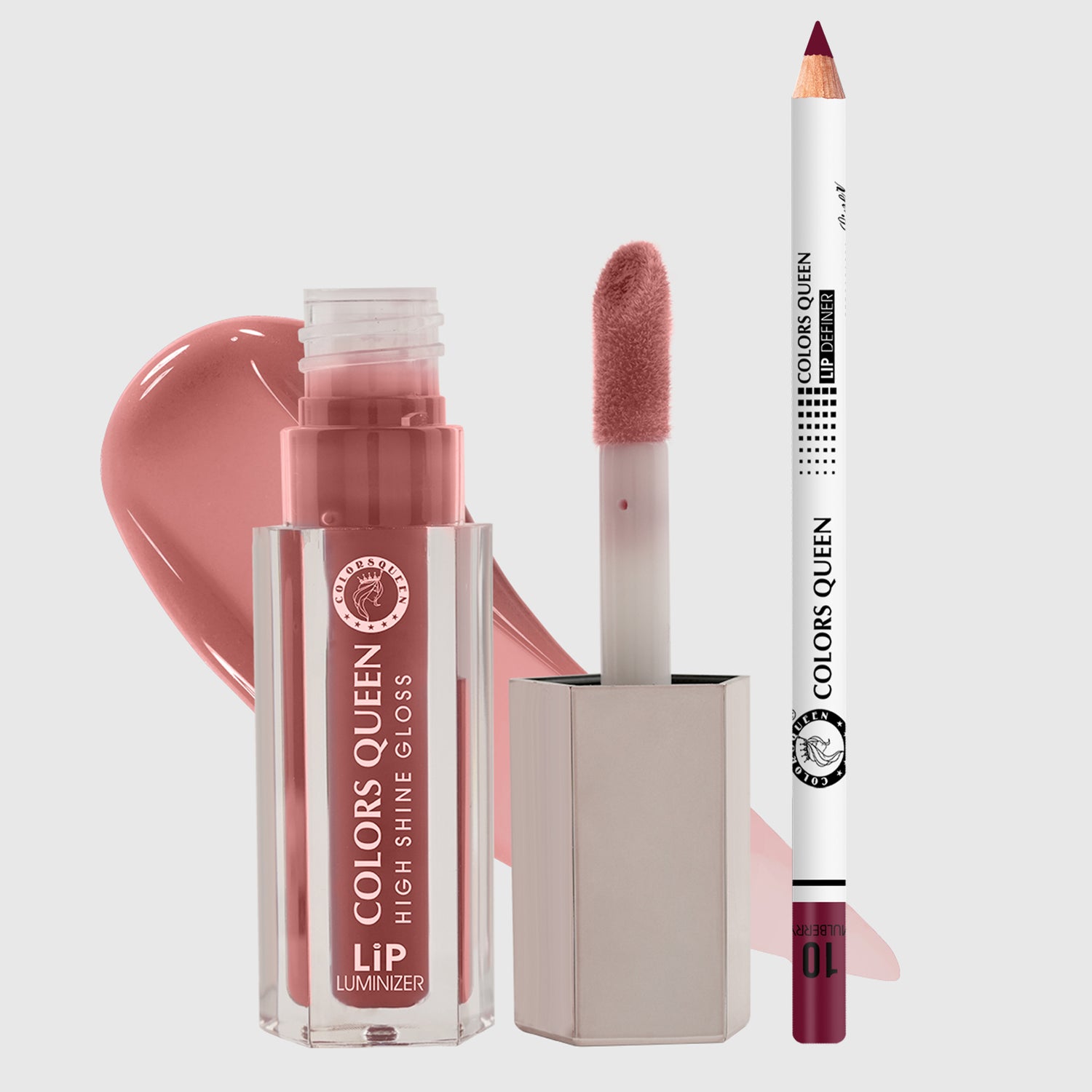 Colors Queen Lip Luminizer Gloss &amp; Lip Liner Combo Pack Of 2 Highly Pigmented