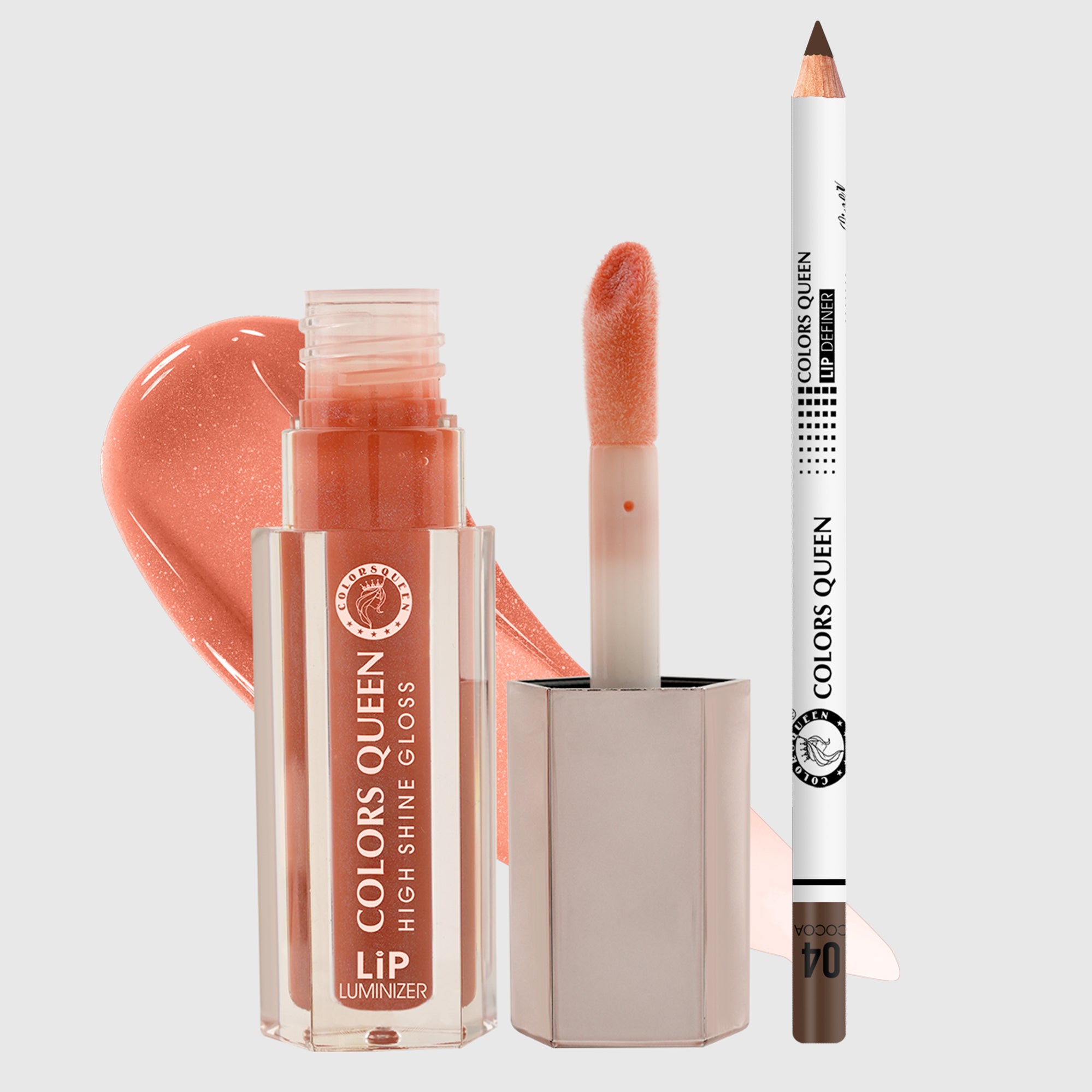 Colors Queen Lip Luminizer Gloss &amp; Lip Liner Combo Pack Of 2 Highly Pigmented