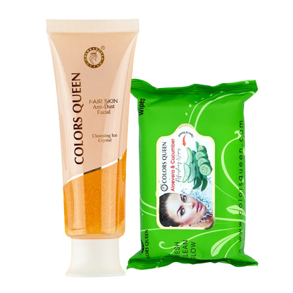 Deep Cleansing Anti-Dust Facial Cleanser &amp; Wet Wipes Combo Set