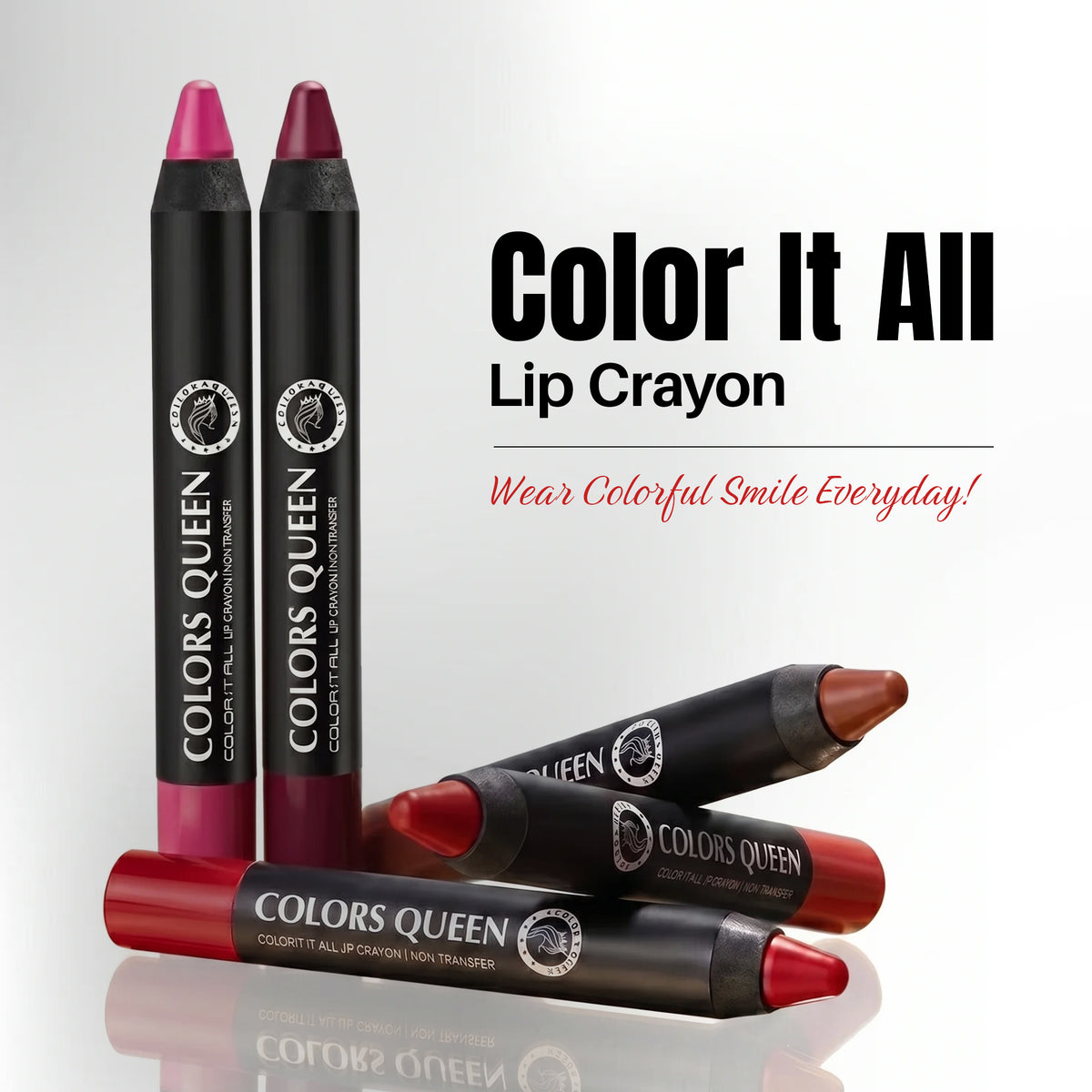 Colors Queen Color It All Crayon Lipstick – Long Lasting, Matte Finish
