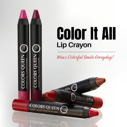 Colors Queen Color It All Crayon Lipstick – Long Lasting, Matte Finish