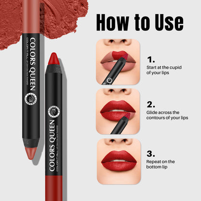 Colors Queen Color It All Crayon Lipstick – Long Lasting, Matte Finish