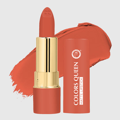 Colors Queen lippie creamy matte lipstick with brunch nude shade and swatch