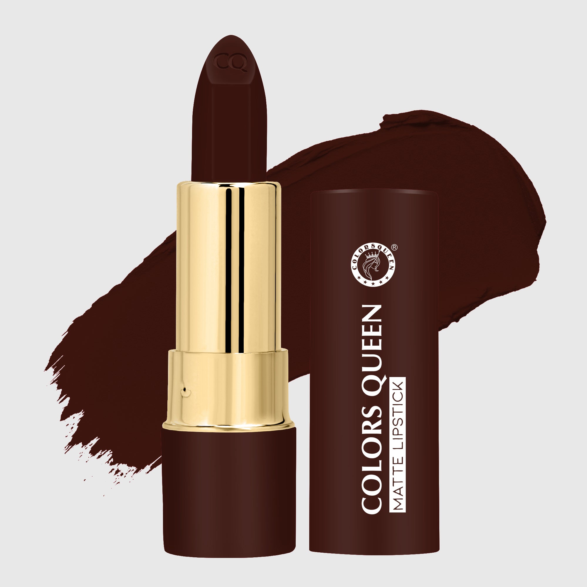 Colors Queen lippie creamy matte lipstick with hot chocolate shade and swatch