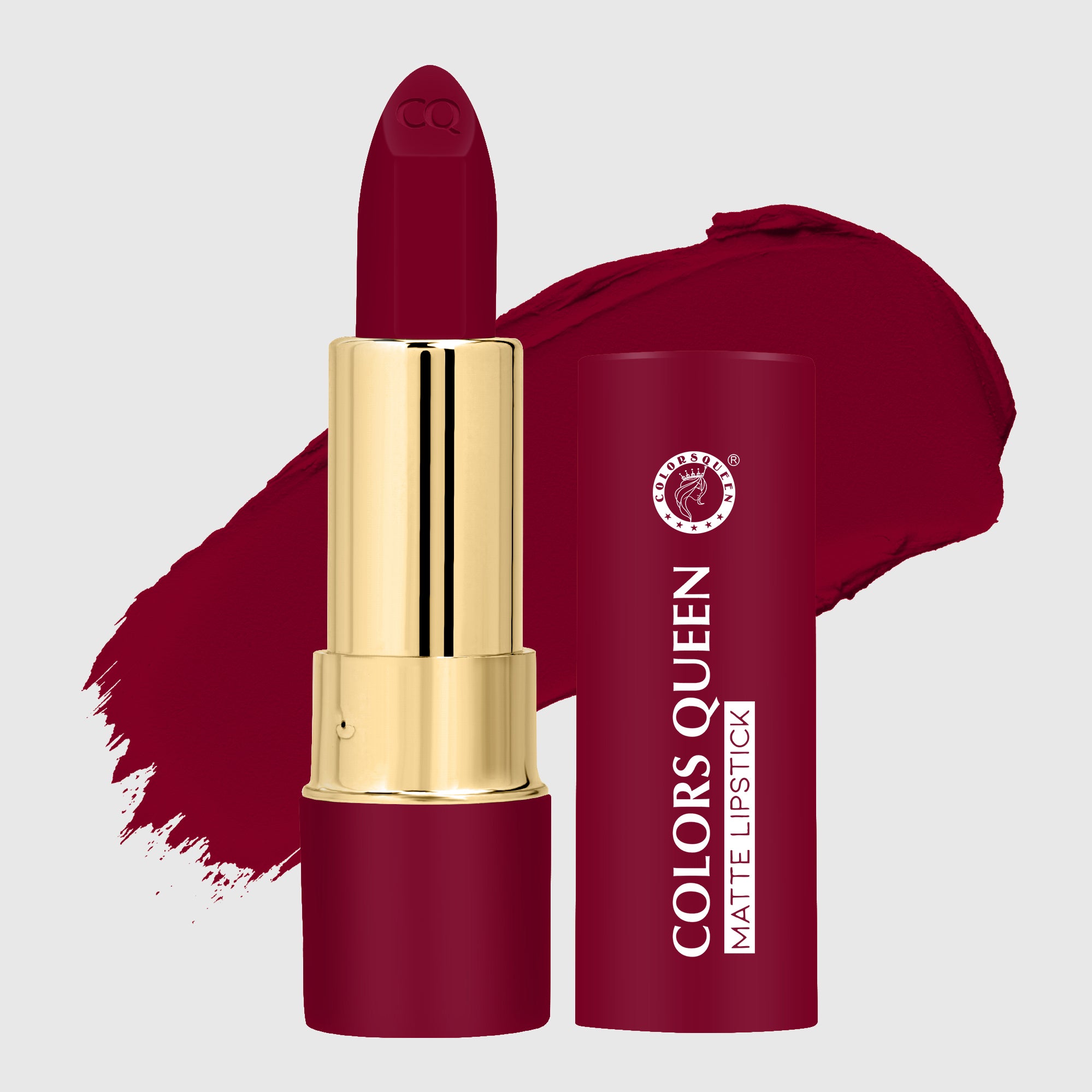 Colors Queen lippie creamy matte lipstick with royal mehroon shade and swatch