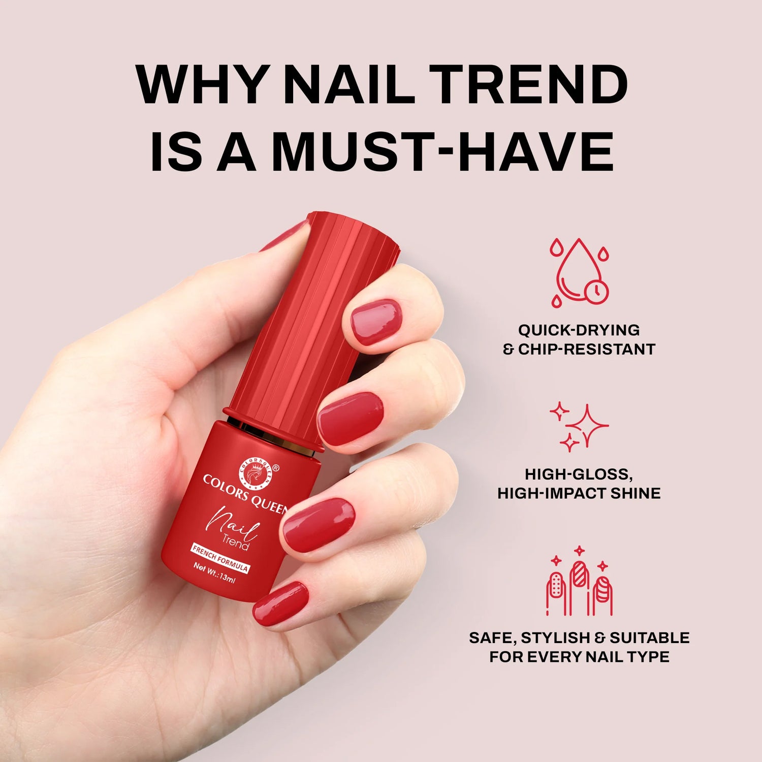 Trend Nail Paint &amp; Polish Remover Pads Combo -  Your Complete Nail Kit