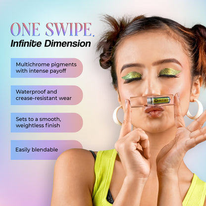 Multichrome Liquid Eyeshadow With Holographic Finish..