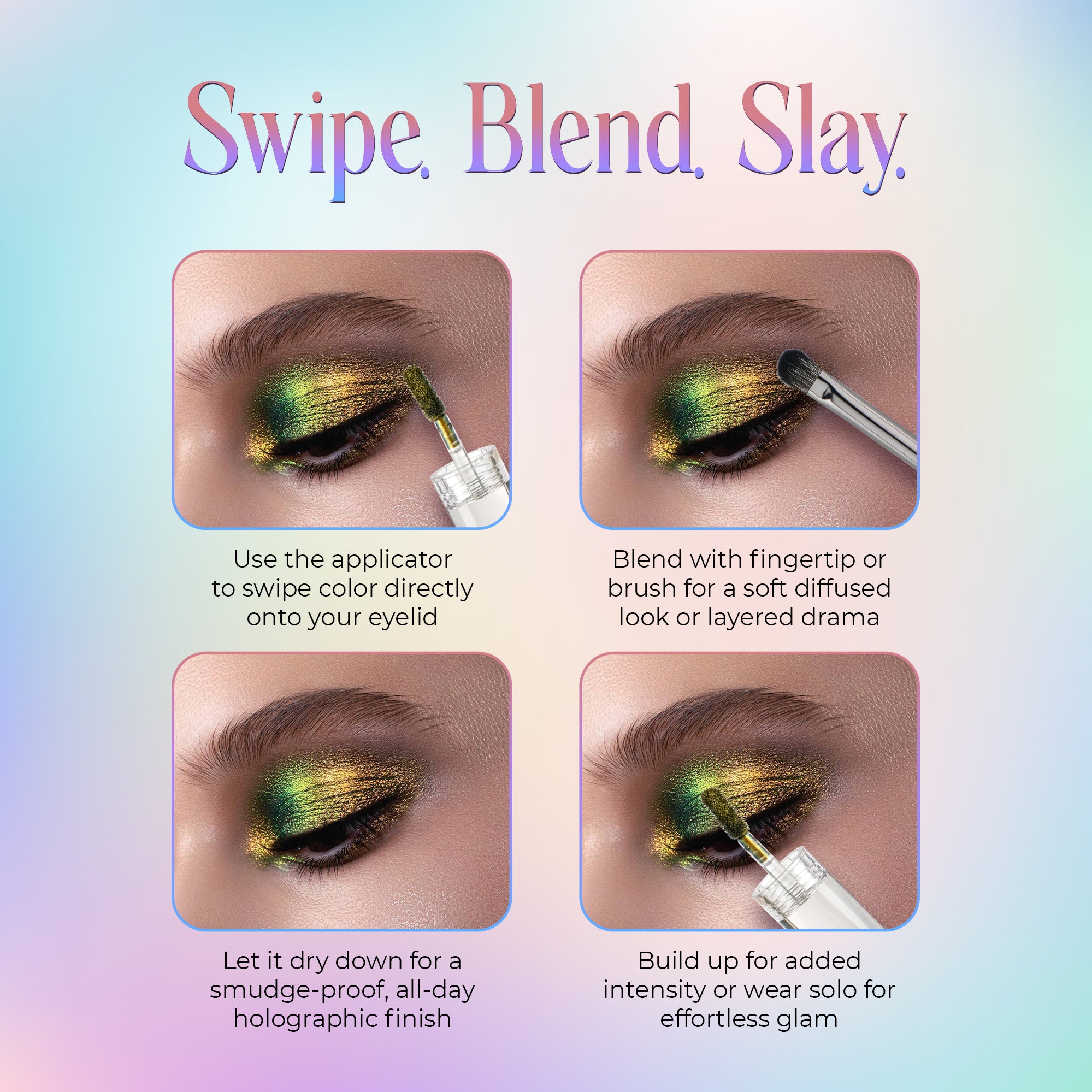 Multichrome Liquid Eyeshadow With Holographic Finish..