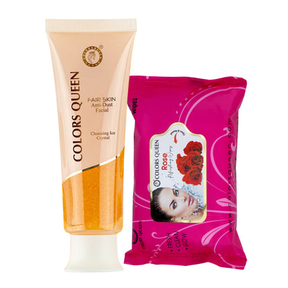 Deep Cleansing Anti-Dust Facial Cleanser &amp; Wet Wipes Combo Set
